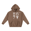 EAT LIFT PIN WIN Oversize Hoodie, white letters