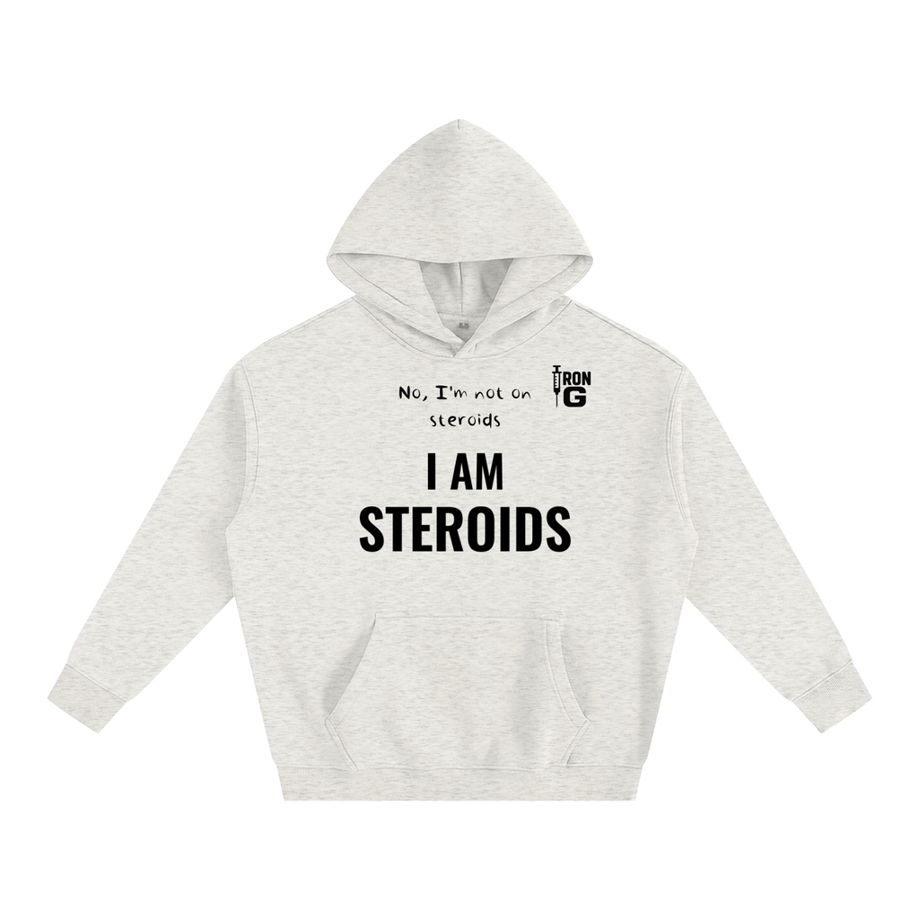 I AM STEROIDS Oversize Hoodie, black letters