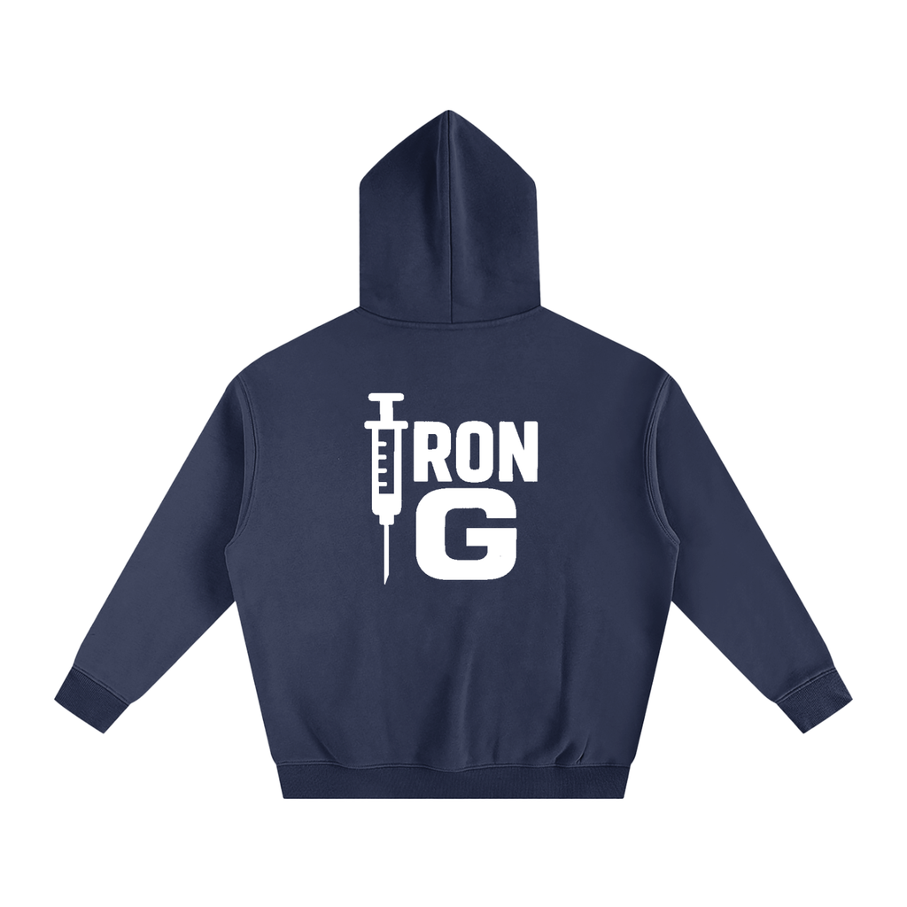 I AM STEROIDS Oversize Hoodie, white letters