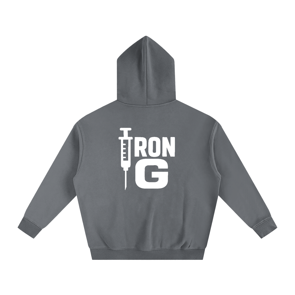 I AM STEROIDS Oversize Hoodie, white letters