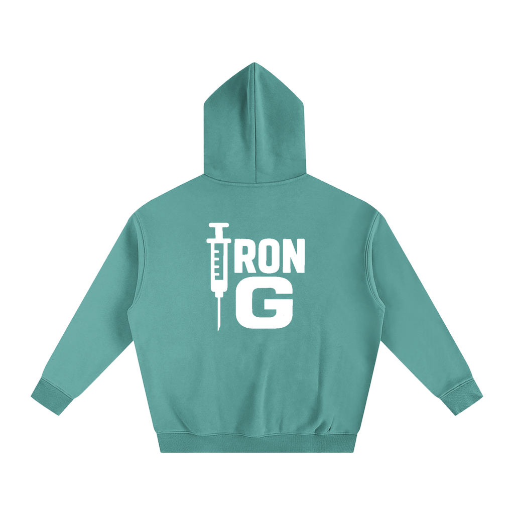 I AM STEROIDS Oversize Hoodie, white letters